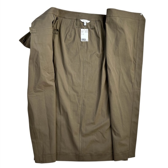 H&M EDITION Women’s Utility Wrap Skirt Dark Khaki Green Oversized Belt Pocket‎ 4 - Picture 7 of 15